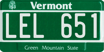 VT license plate LEL651