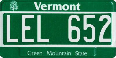 VT license plate LEL652
