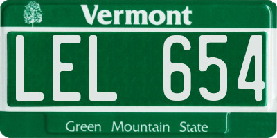 VT license plate LEL654