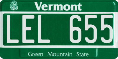 VT license plate LEL655