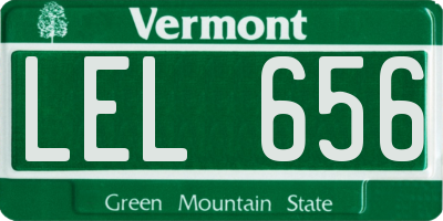 VT license plate LEL656