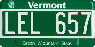 VT license plate LEL657