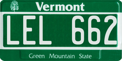 VT license plate LEL662