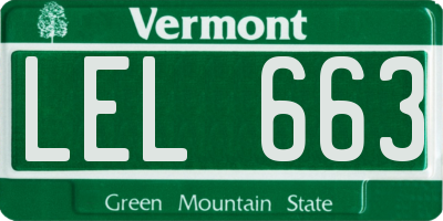 VT license plate LEL663