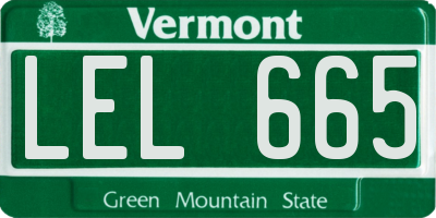 VT license plate LEL665