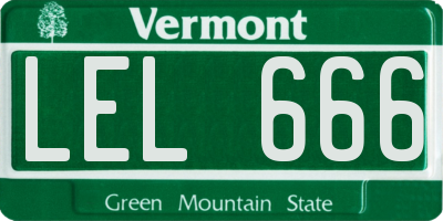 VT license plate LEL666