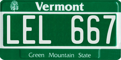 VT license plate LEL667