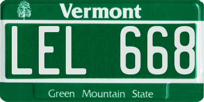 VT license plate LEL668