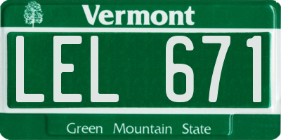 VT license plate LEL671