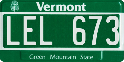 VT license plate LEL673