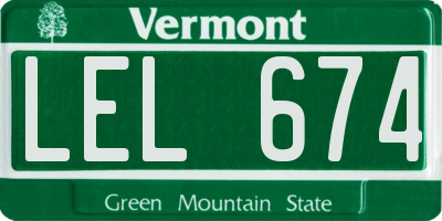 VT license plate LEL674