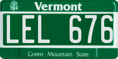 VT license plate LEL676