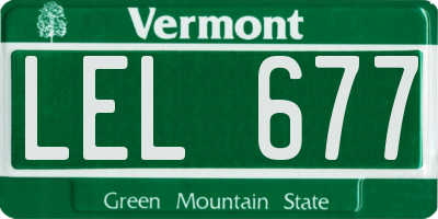 VT license plate LEL677