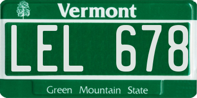 VT license plate LEL678