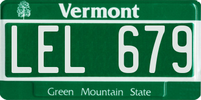 VT license plate LEL679
