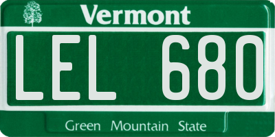 VT license plate LEL680