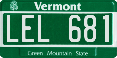 VT license plate LEL681
