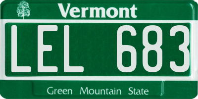 VT license plate LEL683