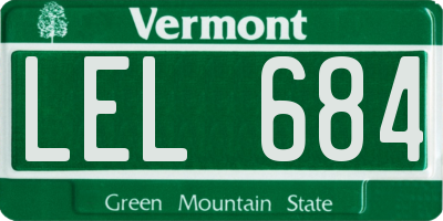 VT license plate LEL684