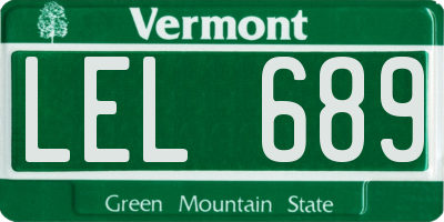 VT license plate LEL689