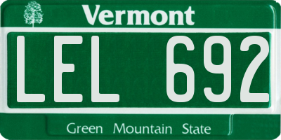 VT license plate LEL692