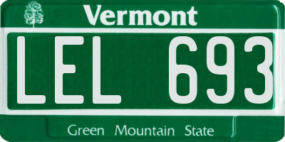 VT license plate LEL693