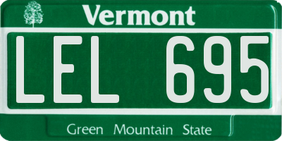 VT license plate LEL695