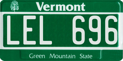 VT license plate LEL696