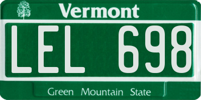 VT license plate LEL698