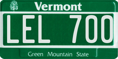 VT license plate LEL700