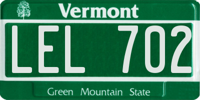 VT license plate LEL702