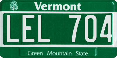 VT license plate LEL704