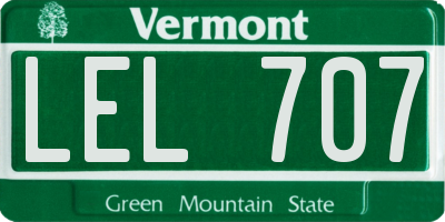 VT license plate LEL707