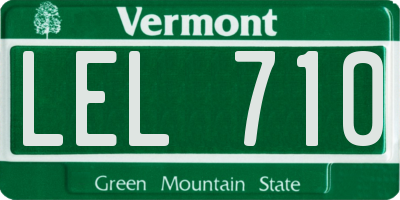 VT license plate LEL710