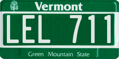 VT license plate LEL711