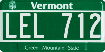 VT license plate LEL712