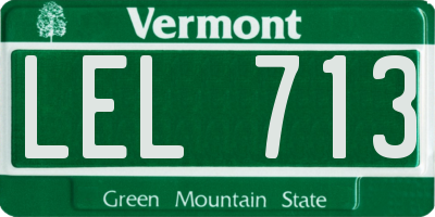 VT license plate LEL713