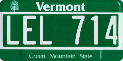 VT license plate LEL714