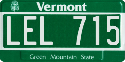 VT license plate LEL715