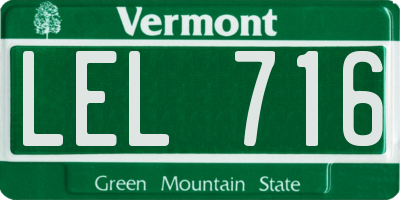 VT license plate LEL716