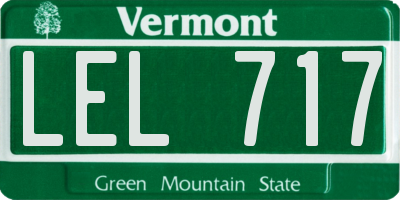VT license plate LEL717
