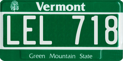 VT license plate LEL718