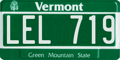 VT license plate LEL719