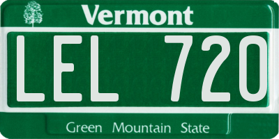 VT license plate LEL720