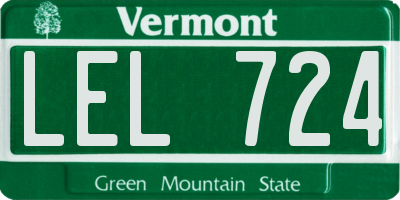 VT license plate LEL724