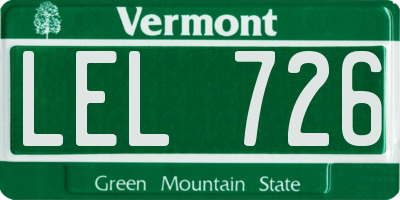 VT license plate LEL726
