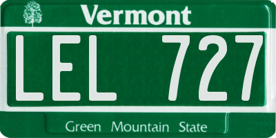 VT license plate LEL727