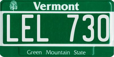 VT license plate LEL730