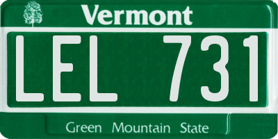 VT license plate LEL731