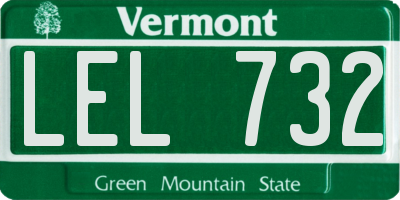 VT license plate LEL732